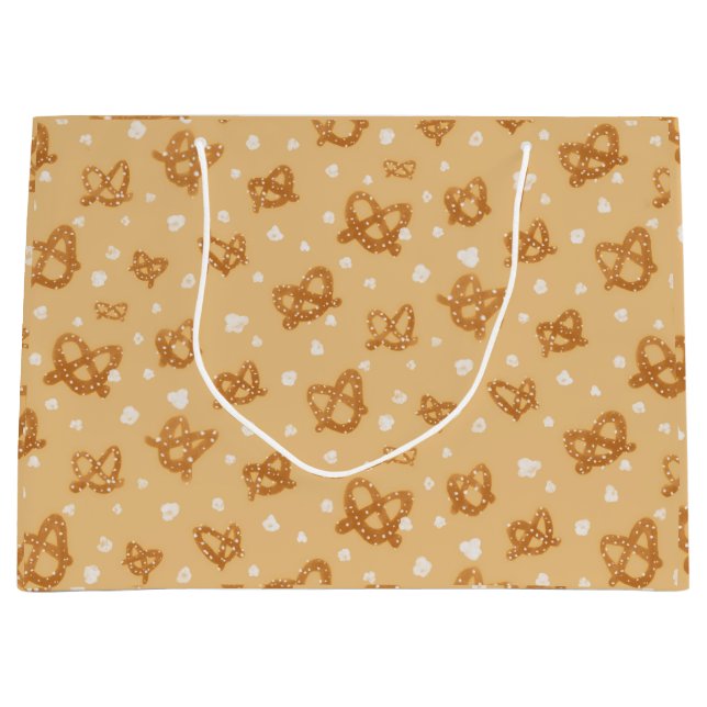 Grand Sac Cadeau Happy Birthday Pretzels & Popcorn- Custom Gift Bag (Devant)