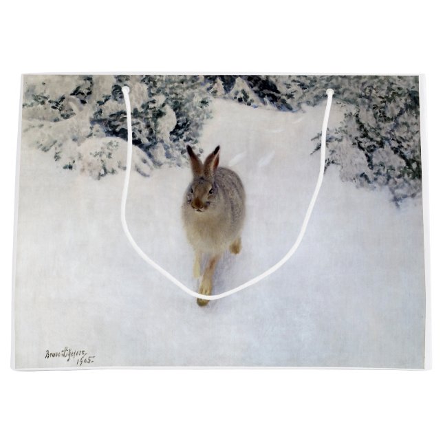 Grand Sac Cadeau Hare d'hiver (lapin), Bruno Liljefors (Devant)