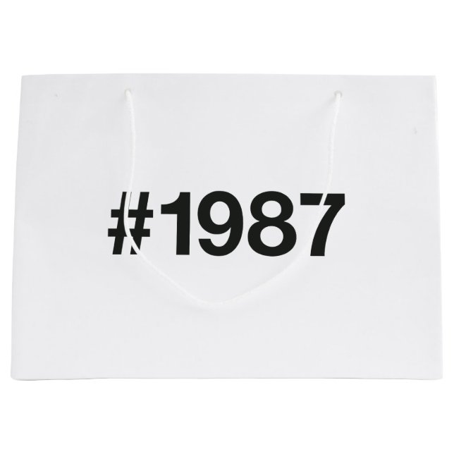 Grand Sac Cadeau Hashtag 38 Anniversaire 1987 (Devant)
