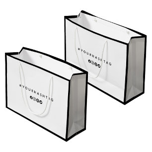 Grand Sac Cadeau Hashtag Médias sociaux modernes