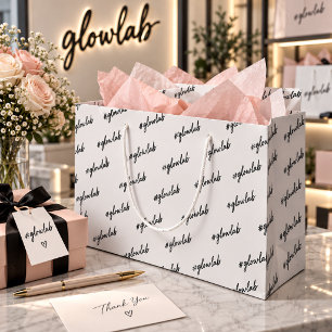 Grand Sac Cadeau Hashtag personnalisé Moderne Minimaliste Élégant