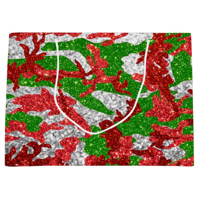 Grand Sac Cadeau Haus De Camo Motif Silver Xmas (Devant)