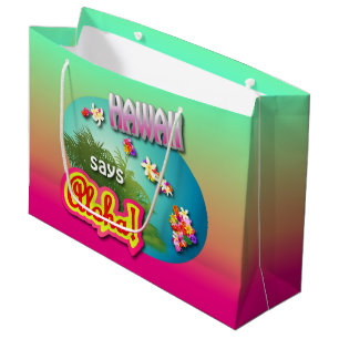 Grand Sac Cadeau Hawaï indique Aloha !