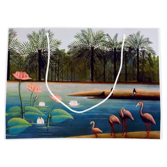 Grand Sac Cadeau Henri Rousseau - Les Flamants roses (Devant)