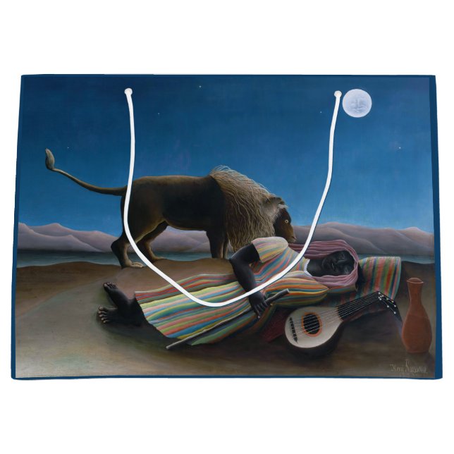 Grand Sac Cadeau Henri Rousseau - Les Tziganes qui dorment (Devant)