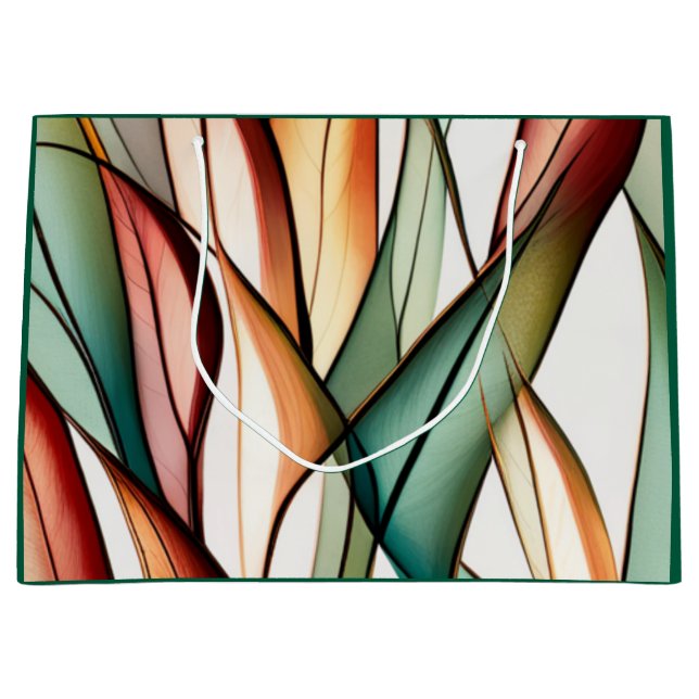 Grand Sac Cadeau Herbe aux vitraux (Devant)