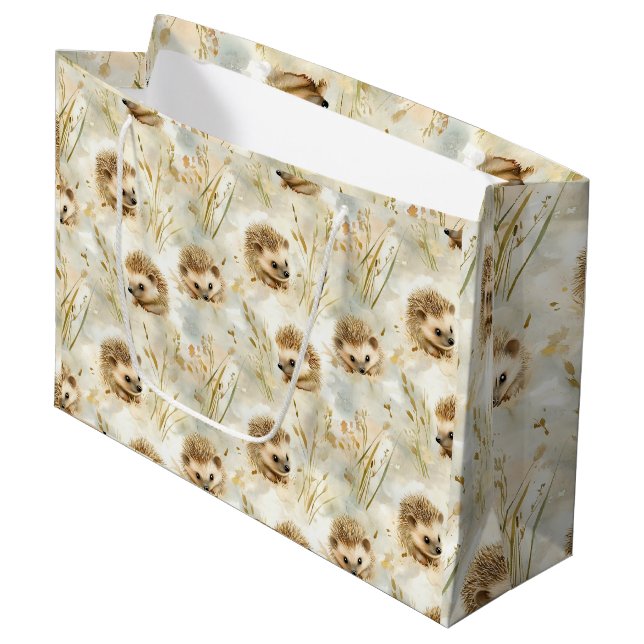 Grand Sac Cadeau Hérisson de bébé (Devant Angle)