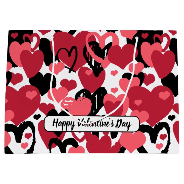 Grand Sac Cadeau heureuse Sainte-Valentin (Devant)
