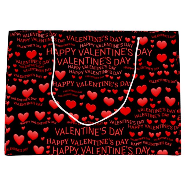 Grand Sac Cadeau  Heureuse Sainte-Valentin (Devant)