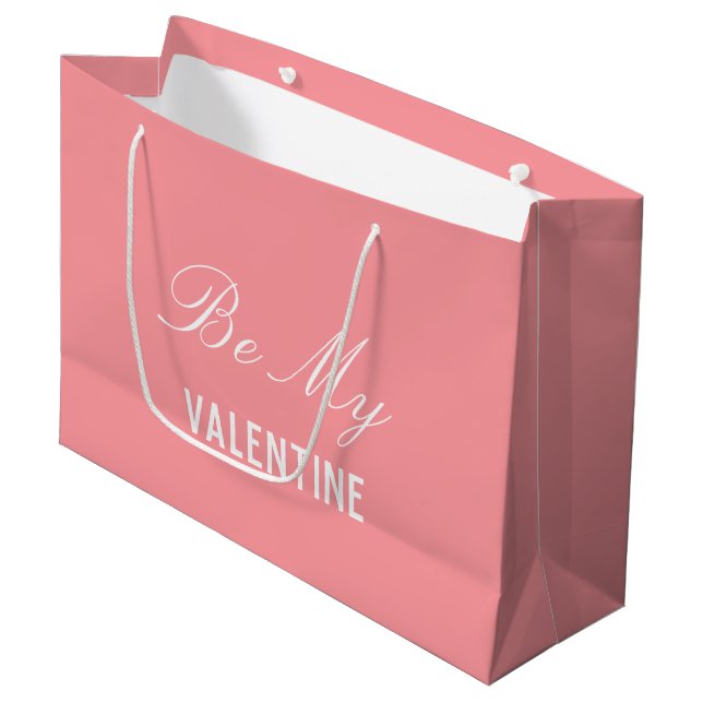 Grand Sac Cadeau Heureuse Sainte-Valentin personnalisé Nom personna (Devant Angle)