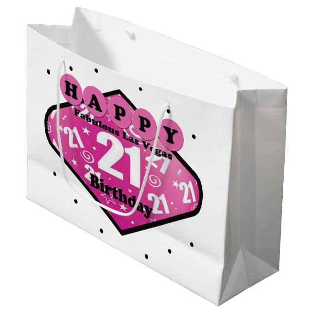 GRAND SAC CADEAU HEUREUX 21E ANNIVERSAIRE LAS VEGAS CADEAU (Devant Angle)