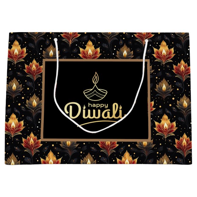 Grand Sac Cadeau Heureux Diwali (Devant)