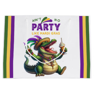 Grand Sac Cadeau Heureux Mardi Gras Alligator