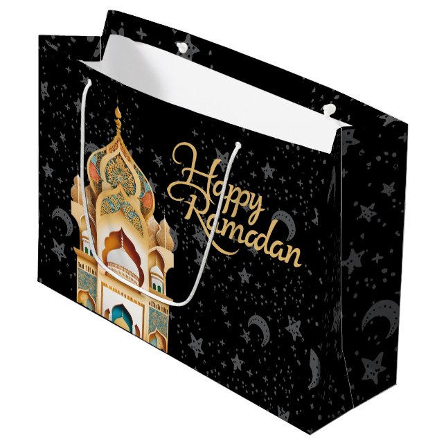 Grand Sac Cadeau heureux Ramadan (Devant Angle)