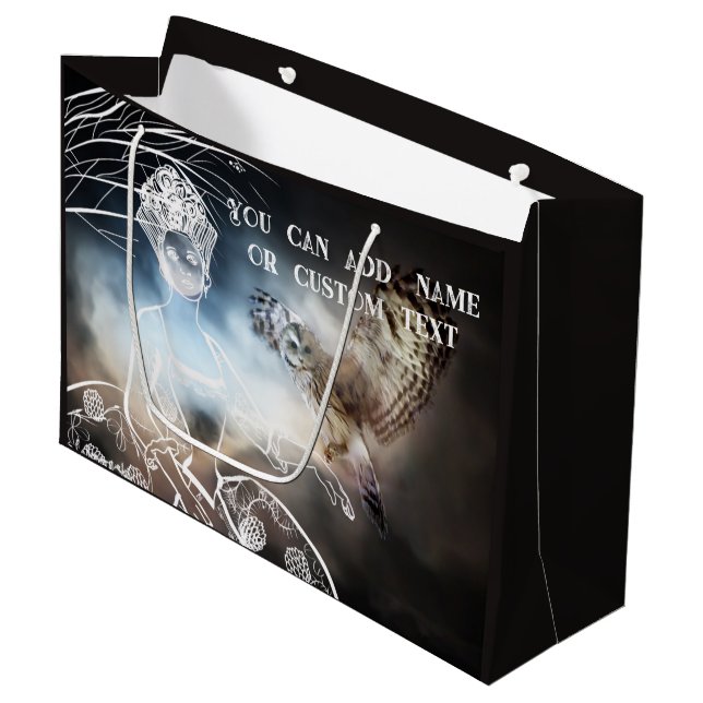 Grand Sac Cadeau Hibou (Devant Angle)