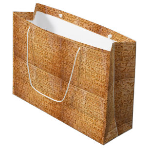 Grand Sac Cadeau Hiéroglyphe Langue Égypte Ancienne Texte Gravé
