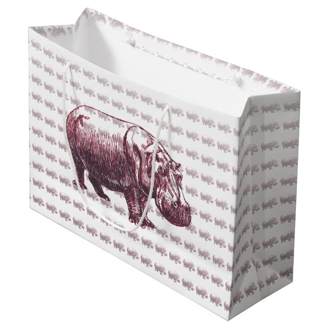 Grand Sac Cadeau Hippopotame (Devant Angle)