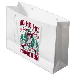 Grand Sac Cadeau Ho Ho Homerun Baseball Laid Christmas Sweat
