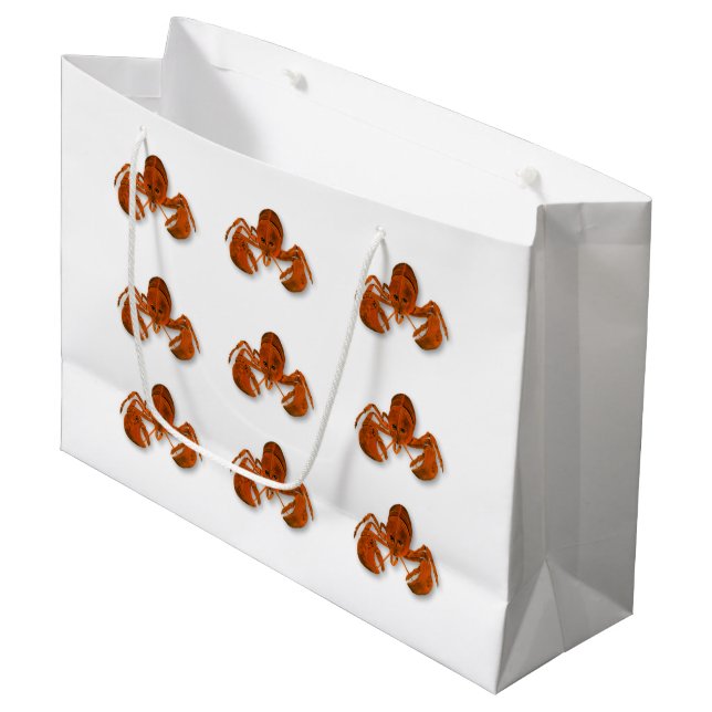 Grand Sac Cadeau Homard Maritime (Devant Angle)