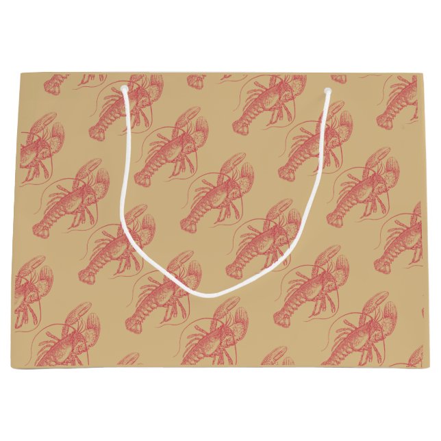 Grand Sac Cadeau Homard rouge (Devant)