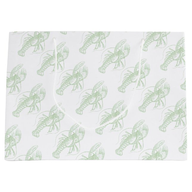 Grand Sac Cadeau Homard vert Sage (Devant)