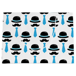 Grand Sac Cadeau Homme de Lil de moustache bleue de bébé petit