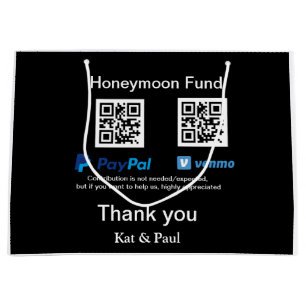 Grand Sac Cadeau Honeymoon Fund PayPal Venmo QR code Merci