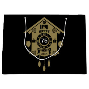 Grand Sac Cadeau Horloge de Cuckoo Heure Anniversaire