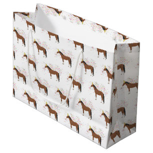 Grand Sac Cadeau Horse Partyler Animaux de ferme ayant une fête