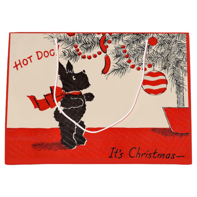 Grand Sac Cadeau Hot Dog! C'est Noël (Devant)