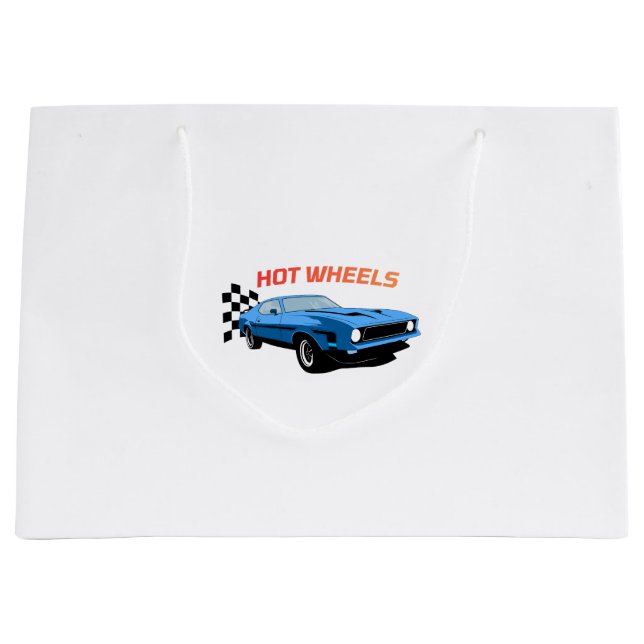 Grand Sac Cadeau Hot Wheels – Vitesse, Style et Puissance (Devant)