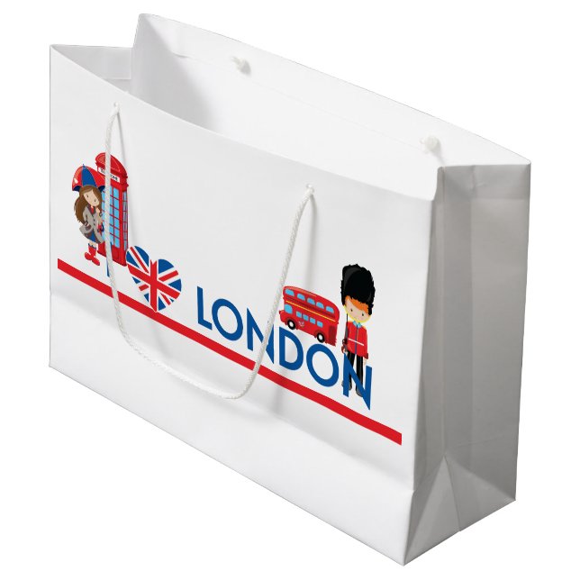 Grand Sac Cadeau I coeur Londres avec l'autobus et plus de cabine (Devant Angle)