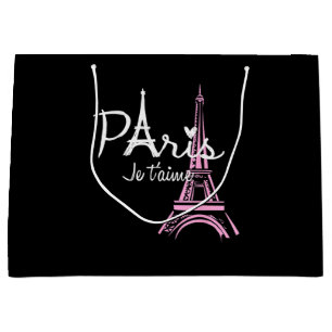 Grand Sac Cadeau I Love Paris Tour Eiffel France Souvenir français