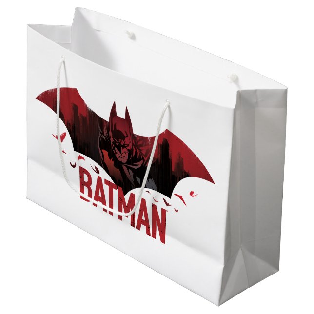 Grand Sac Cadeau Icône Batman Crimson Gotham (Devant Angle)