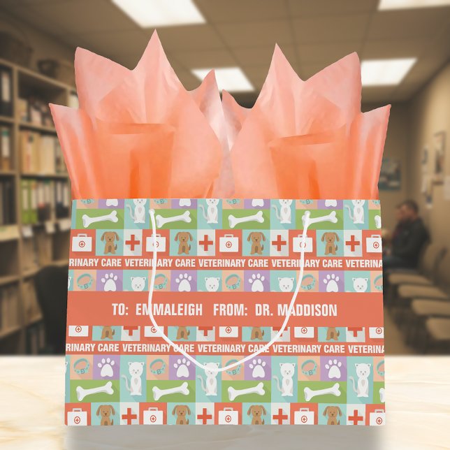 Grand Sac Cadeau Icône de vétérinaire professionnel conçu (Créateur téléchargé)