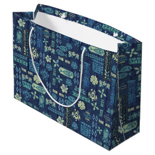 Grand Sac Cadeau Icônes de Tiki Hawaïen rétro