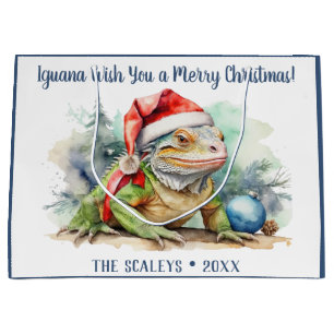 Grand Sac Cadeau Iguana vous souhaite un joyeux Noël