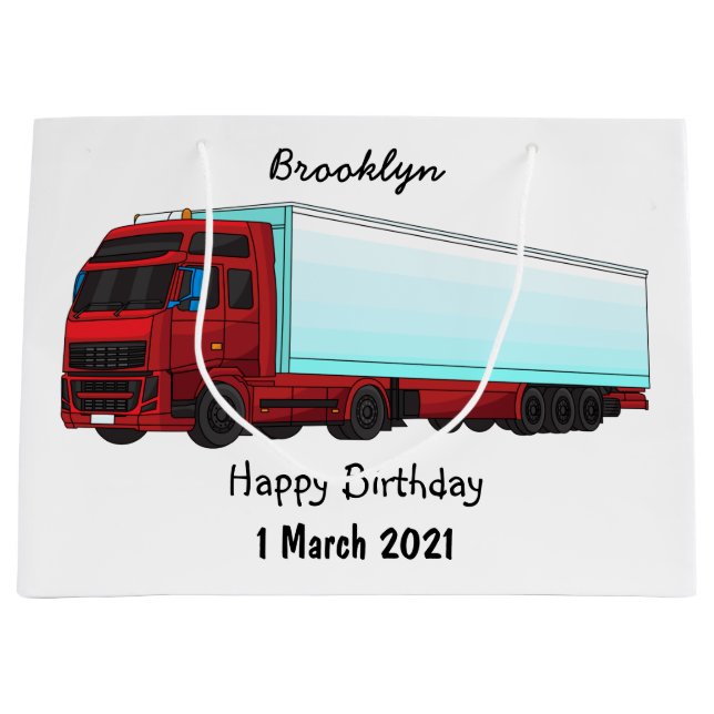 Grand Sac Cadeau Illustration de camion roumain (Devant)