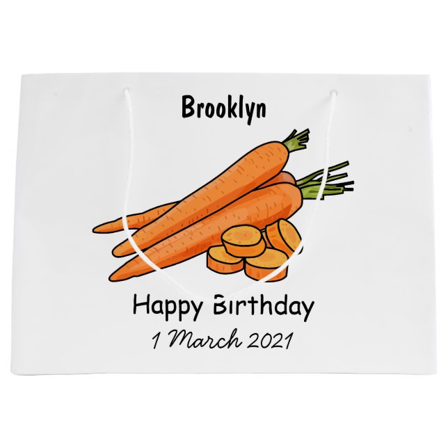 Grand Sac Cadeau Illustration de carotte (Devant)
