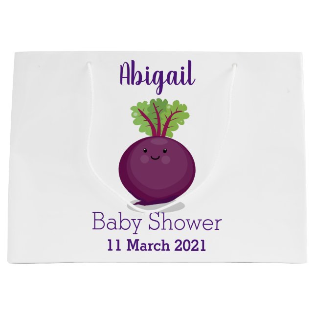 Grand Sac Cadeau Illustration de cuisine de betterave rouge mignonn (Devant)