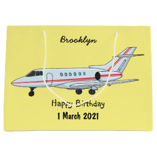 Grand Sac Cadeau Illustration de dessin animé d'avion privé