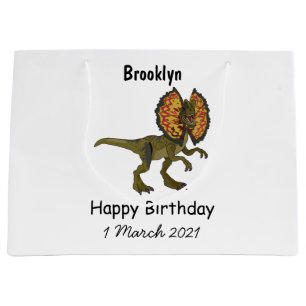 Grand Sac Cadeau illustration de Dilophosaurus de dessin animé