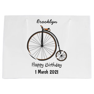Grand Sac Cadeau Illustration de la bande dessinée de vélo à grande