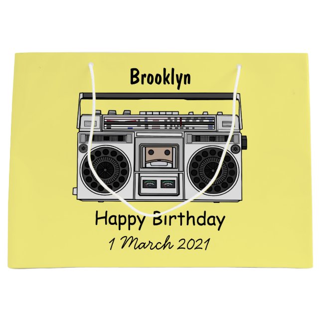 Grand Sac Cadeau Illustration de la bande dessinée radio (Devant)