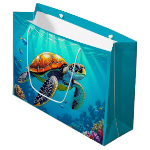 Grand Sac Cadeau Illustration de la tortue de mer