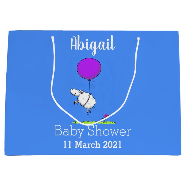 Grand Sac Cadeau Illustration de l'humour en ballons de mouton mign (Devant)