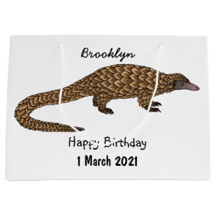 Grand Sac Cadeau Illustration de pangolin à queue longue