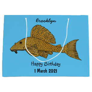 Grand Sac Cadeau Illustration de poisson Pleco