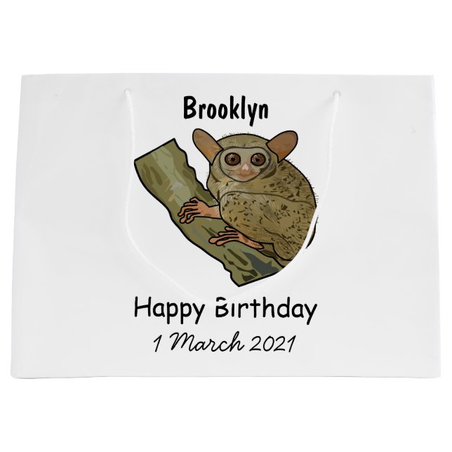 Grand Sac Cadeau Illustration de Tarsier (Devant)