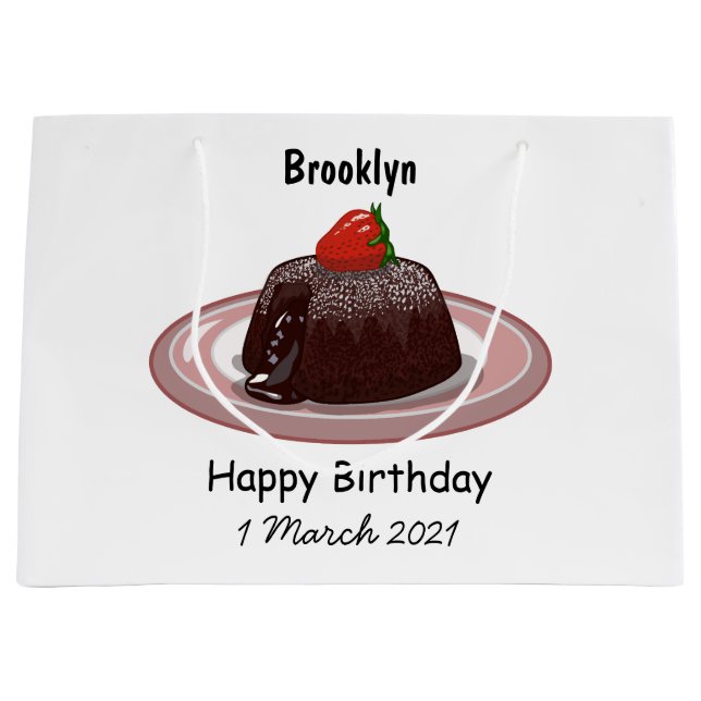 Grand Sac Cadeau Illustration du gâteau de lave au chocolat (Devant)